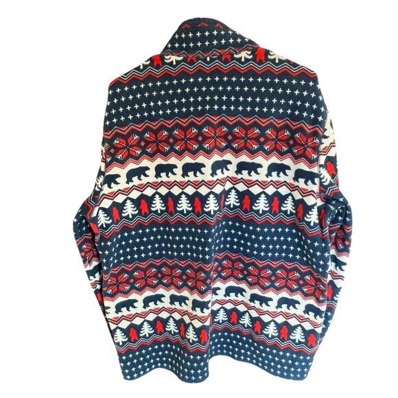 Chubbies 1/4 Zip Mens Large Bearly Wild Retro Print Fleece Sweater Pullover - Picture 3 of 7